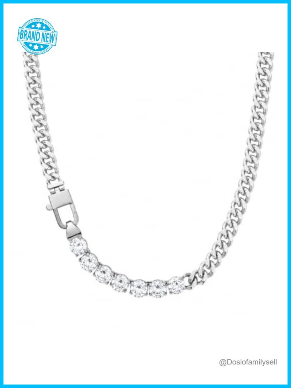 18K Gold Plated Tennis Necklace Waterproof Non-Tarnish Zircon Chain 18in